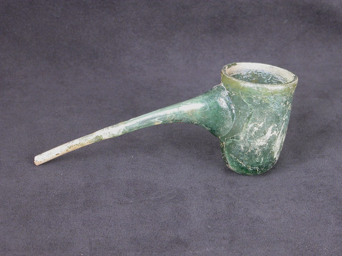 Surviving glass alembic from late antiquity (Metropolitan Museum of Art) — representative of the kind of distillation apparatus described in the writings of Zosimos of Panopolis (3rd–4th century CE)